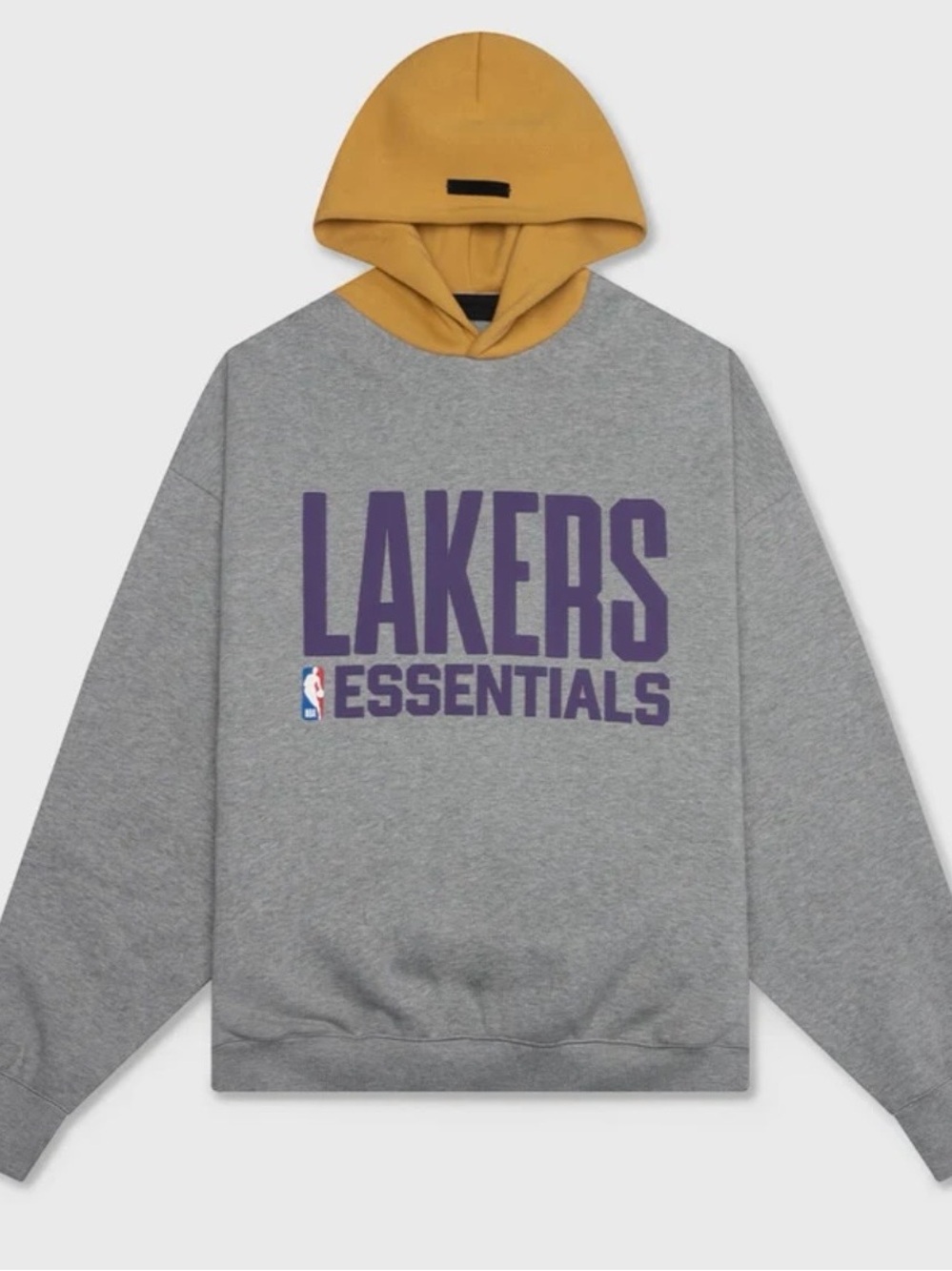 Essentials Lakers Pullover Hoodie in Grey and Gold